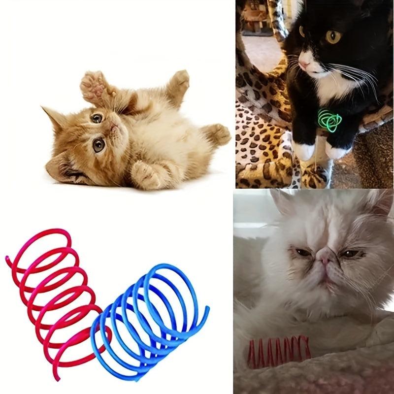 Colorful Plastic Spring Toy Set for Kittens, 8 16 24pcs