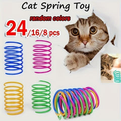 Colorful Plastic Spring Toy Set for Kittens, 8 16 24pcs
