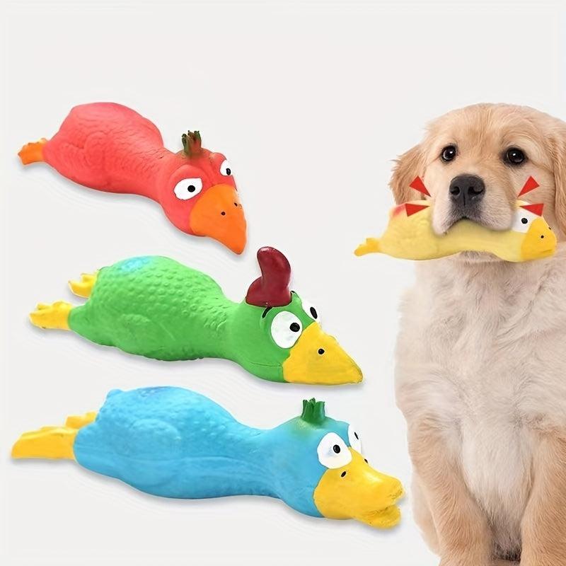 Chicken Durable Dog Chew Latex Toys Tough Squeaky Dog Grinding Teeth Toys