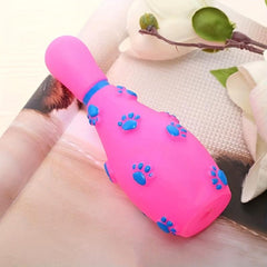 Durable Bowling Ball Dog Chew Toy - Tough Squeaky Teeth Grinding Toy