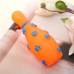 Durable Bowling Ball Dog Chew Toy - Tough Squeaky Teeth Grinding Toy