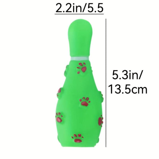 Durable Bowling Ball Dog Chew Toy - Tough Squeaky Teeth Grinding Toy