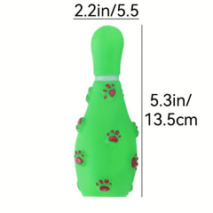 Durable Bowling Ball Dog Chew Toy - Tough Squeaky Teeth Grinding Toy