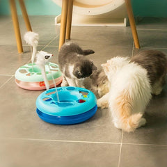 Interactive Cat Teaser Toy with Spring Mouse Roller Ball Tracks