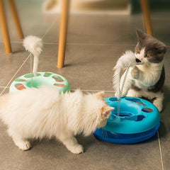 Interactive Cat Teaser Toy with Spring Mouse Roller Ball Tracks