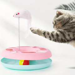 Interactive Cat Teaser Toy with Spring Mouse Roller Ball Tracks