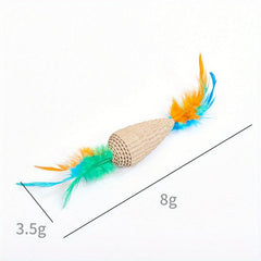 Interactive Cat Teaser Toy with Feather Scratcher Fun for Pet Kitten