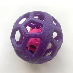 Geometric Hollow Bell Ball Toy for Dogs Natural Rubber Teeth Cleaning Molar Toy