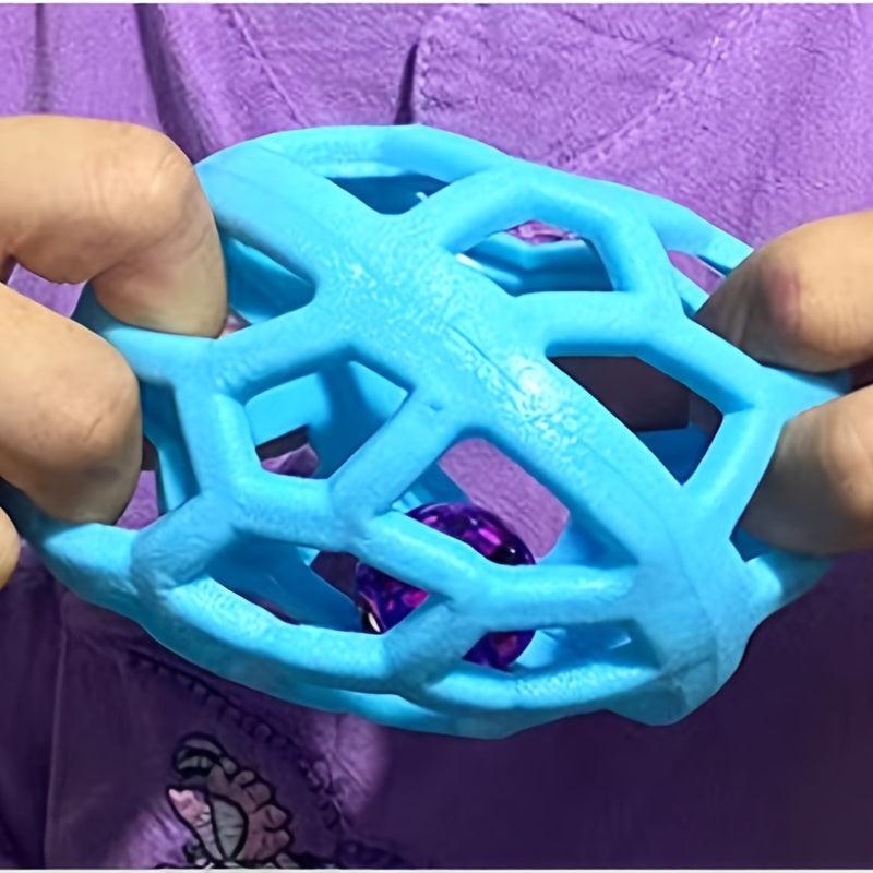 Geometric Hollow Bell Ball Toy for Dogs Natural Rubber Teeth Cleaning Molar Toy