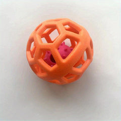 Geometric Hollow Bell Ball Toy for Dogs Natural Rubber Teeth Cleaning Molar Toy
