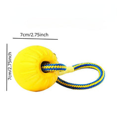 Indestructible Dog Ball Toy with Rope, Interactive Chew Toy