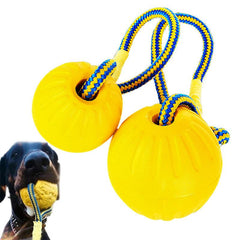 Indestructible Dog Ball Toy with Rope, Interactive Chew Toy