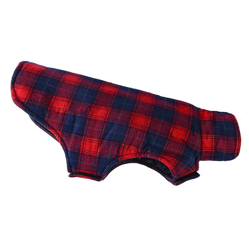 Dog Plaid Winter Vest Soft Warm Dog Coat Padded Puppy Jacket Thick Pet Clothes