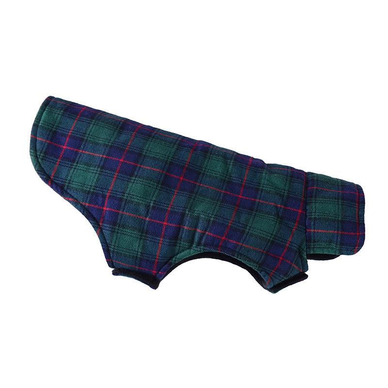 Dog Plaid Winter Vest Soft Warm Dog Coat Padded Puppy Jacket Thick Pet Clothes