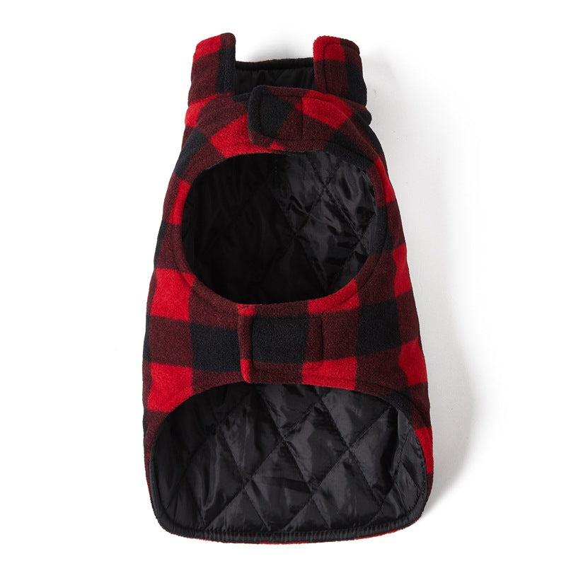 Dog Plaid Winter Vest Soft Warm Dog Coat Padded Puppy Jacket Thick Pet Clothes