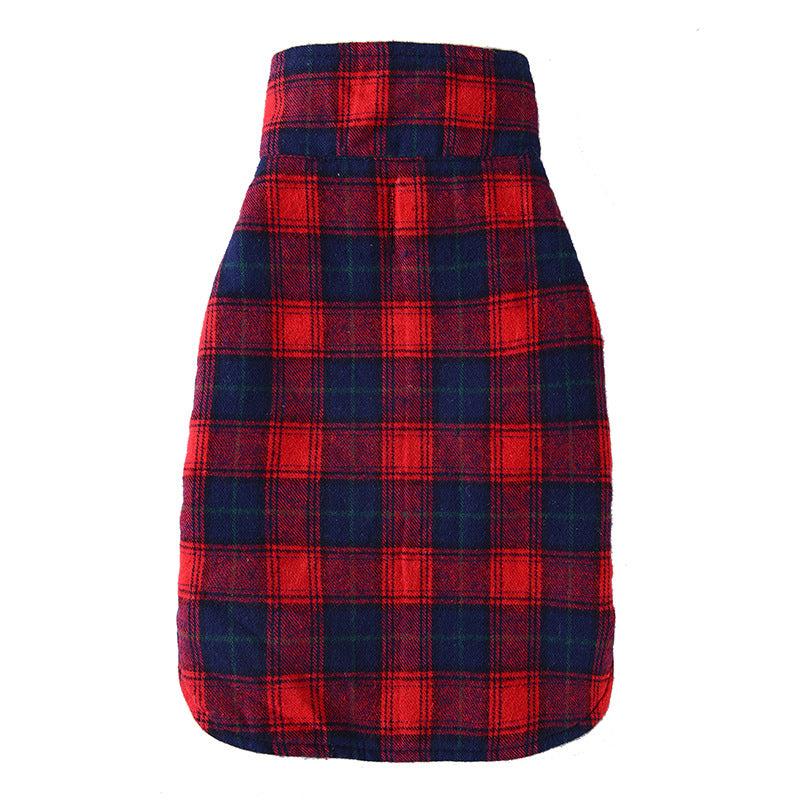 Dog Plaid Winter Vest Soft Warm Dog Coat Padded Puppy Jacket Thick Pet Clothes