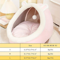 Cozy Cat Cave Bed Soft & Warm Kitten House Tent With Washable Cushion
