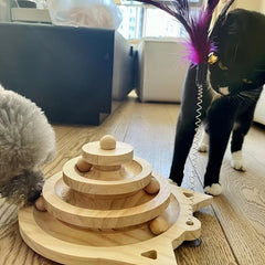 Wooden Cat Toys Scratch Board Post Interactive Toy