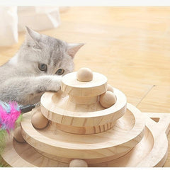 Wooden Cat Toys Scratch Board Post Interactive Toy