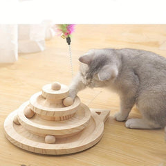 Wooden Cat Toys Scratch Board Post Interactive Toy