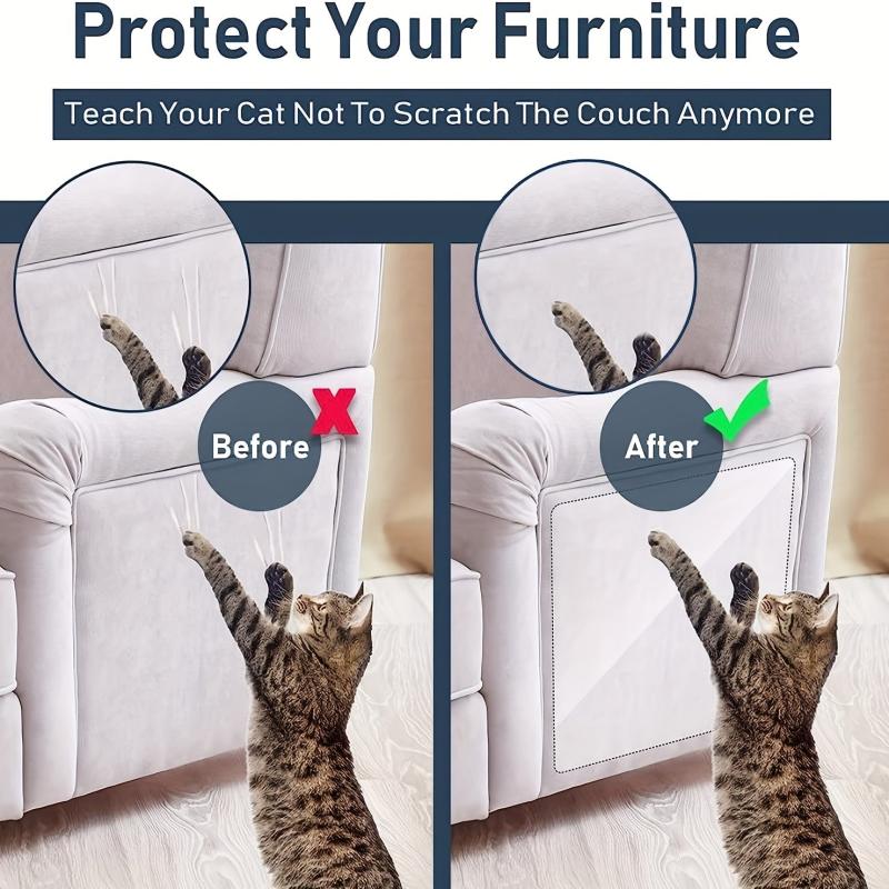5pcs Cat Scratch Deterrent Tape Clear Double Sided Furniture Protectors