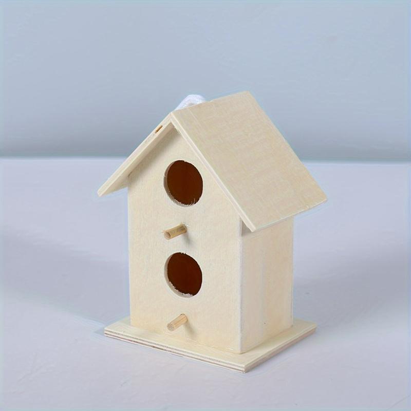 Outdoor Wooden Bird Nest Small Bird House For Garden Yard Ornaments