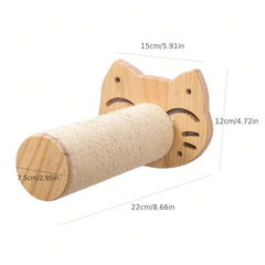 Wall Mounted Cat Scratching Post Sisal Wooden Climbing Step
