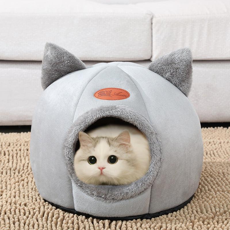Winter Warm Cat Bed Comfortable Cat Nest Cave Pets Tent