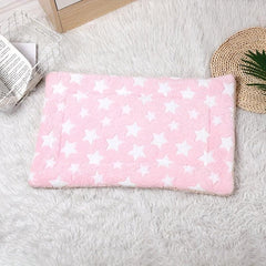 Pink Star Pattern Double Layer Pet Cushion Warm Cat Blanket