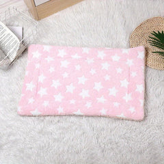 Pink Star Pattern Double Layer Pet Cushion Warm Cat Blanket