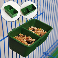 Green Bird Food Box For Cage Universal Feeder