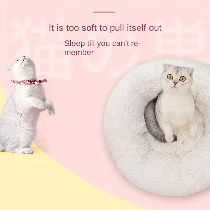 Long Plush Cat Nest Deep Sleep Cat Bed Warm Cushion