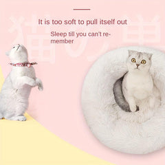 Long Plush Cat Nest Deep Sleep Cat Bed Warm Cushion