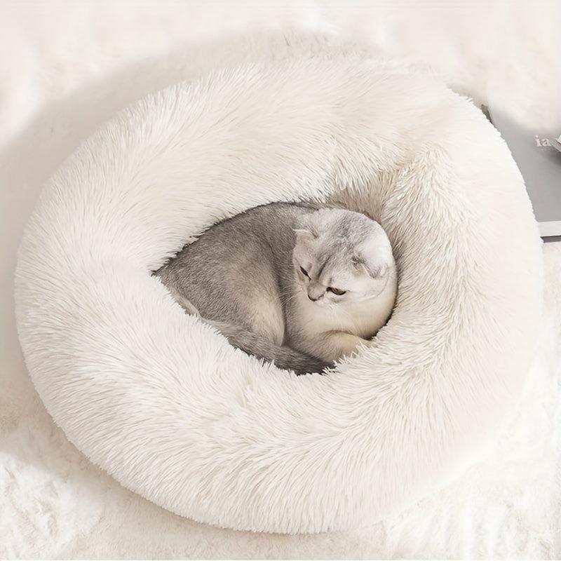 Long Plush Cat Nest Deep Sleep Cat Bed Warm Cushion
