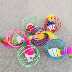 1pc Cat Toy Mouse Cage Toy Plastic Colorful Teaser