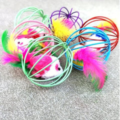 1pc Cat Toy Mouse Cage Toy Plastic Colorful Teaser