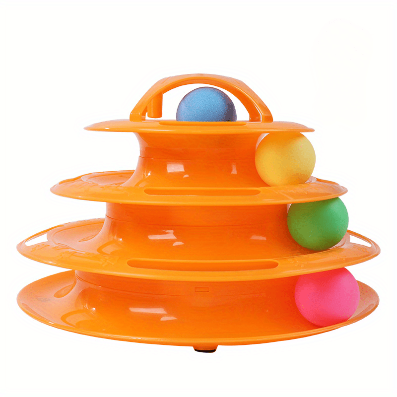 Cat Four Layer Turntable Toy Educational Play Track Tower Cat Teaser Toy