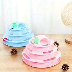 Cat Four Layer Turntable Toy Educational Play Track Tower Cat Teaser Toy