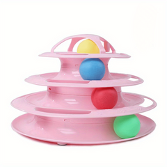 Cat Four Layer Turntable Toy Educational Play Track Tower Cat Teaser Toy