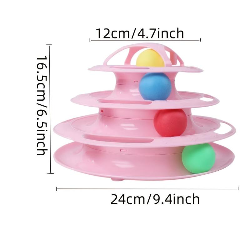 Cat Four Layer Turntable Toy Educational Play Track Tower Cat Teaser Toy