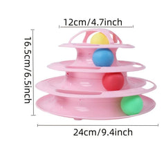 Cat Four Layer Turntable Toy Educational Play Track Tower Cat Teaser Toy
