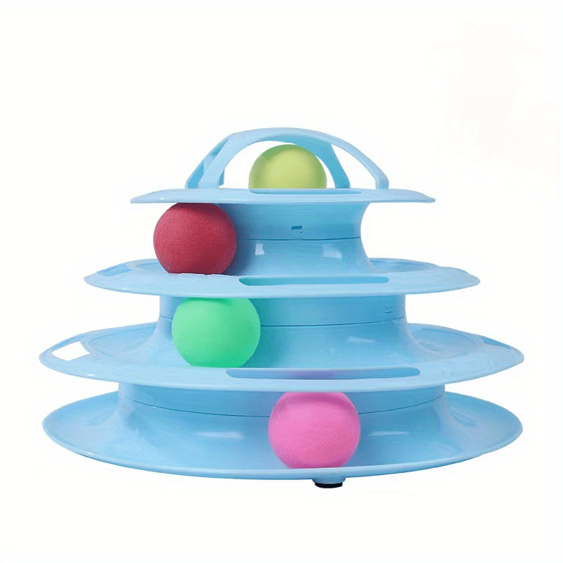 Cat Four Layer Turntable Toy Educational Play Track Tower Cat Teaser Toy