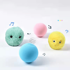 Interactive Soft Ball Cat Training Toy with Squeaky Sound
