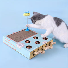 Cat Whack A Mole Toy Box With Claw Pad