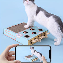 Cat Whack A Mole Toy Box With Claw Pad