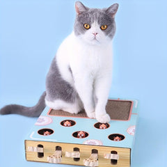 Cat Whack A Mole Toy Box With Claw Pad
