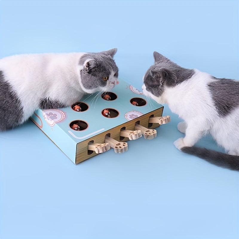 Cat Whack A Mole Toy Box With Claw Pad