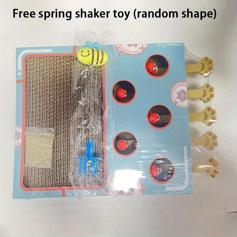 Cat Whack A Mole Toy Box With Claw Pad