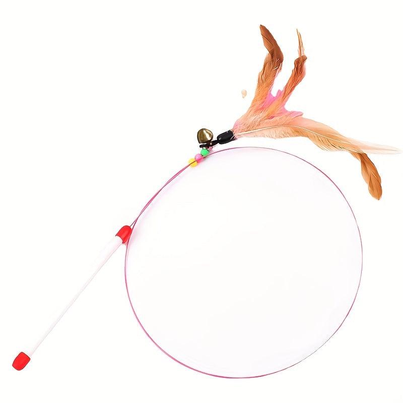 Interactive Cat Teaser Fishing Pole Toy with Bell