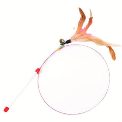 Interactive Cat Teaser Fishing Pole Toy with Bell